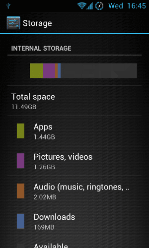 android phone storage