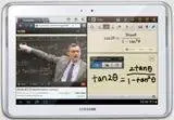 A Samsung Galaxy Note tablet with a calculator feature.