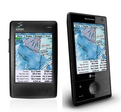 A smartphone with a GPS and a map, perfect for winter sports enthusiasts looking for free smartphone apps.
