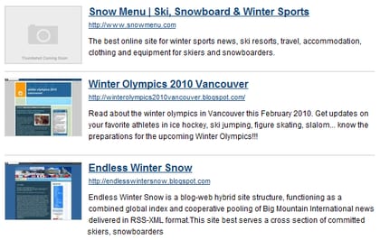 A screen shot of a winter sports website featuring smartphone apps.